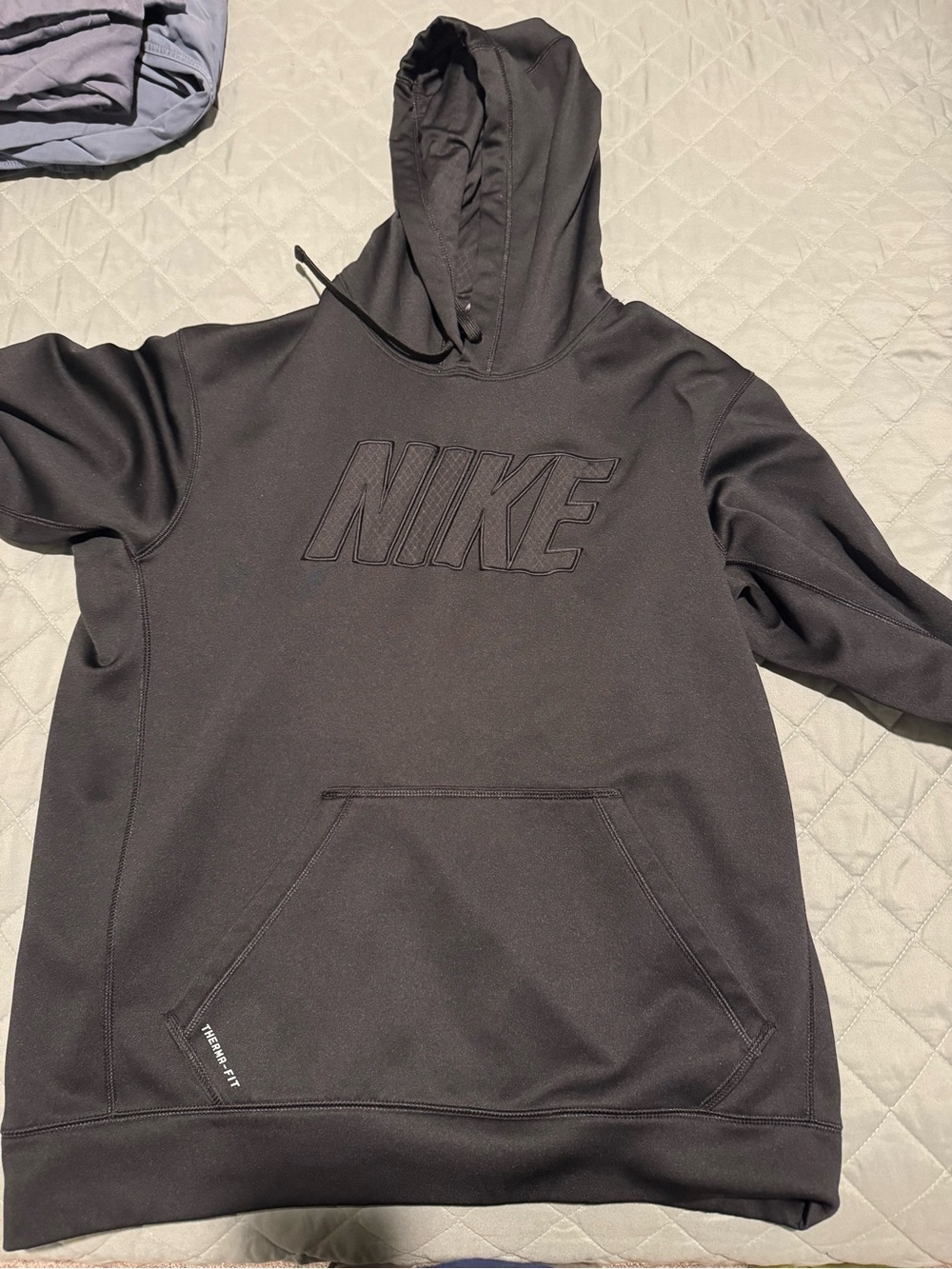 Nike Black Embossed Logo Pullover Hoodie